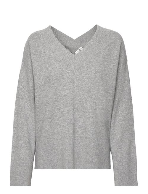 YAS Yasemilie Ls V-Neck Knit Pullover S.noos YAS Grey