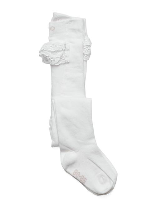 Minymo Stocking W. Lace Minymo White