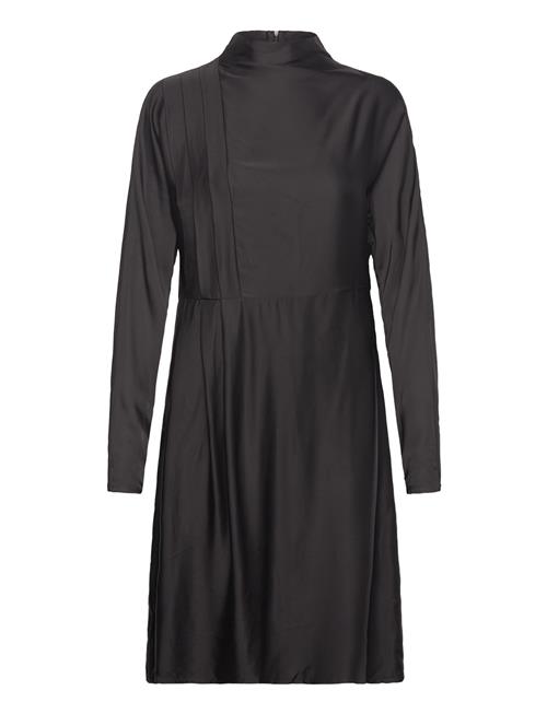 Slfalana Ls Short Satin Dress B Selected Black