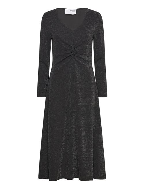 Slfrue Ls Midi Glitter Dress Selected Black