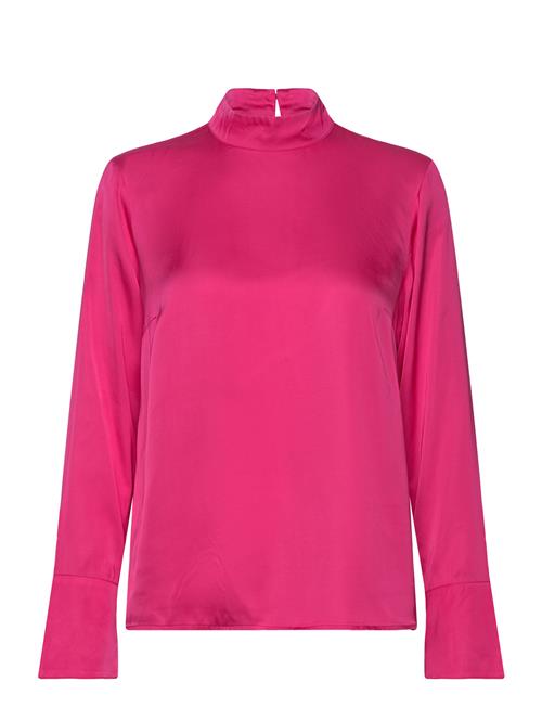 Se Selected Femme Slfivy Ls Satin Top B Selected Femme Pink ved Booztlet