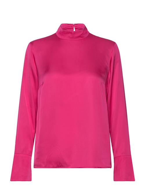 Se Slfivy Ls Satin Top B Selected Pink ved Booztlet