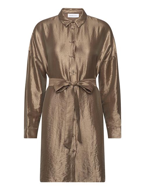 Slfsilva-Tonia Ls Shirt Dress B Selected Gold