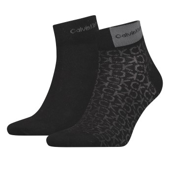 Calvin Klein Legwear Calvin Klein Strømper 2P Badge Quarter Men Sock Sort One Size Herre