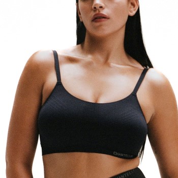 Chantelle Bh Smooth Comfort Wirefree Support Bralette Sort Small Dame