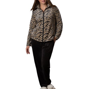 Trofé Trofe Zebra Velvet Set Sort/brun polyester Small Dame