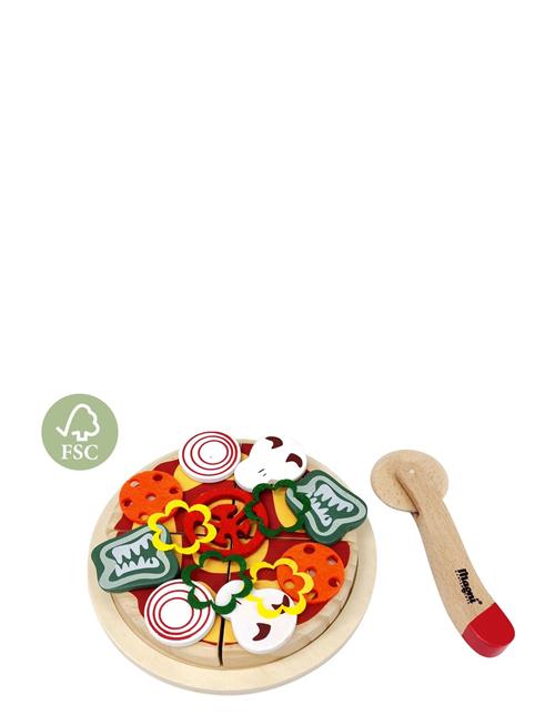 Se Magni Toys Wooden Pizza With Accessories And A Box Magni Toys Patterned ved Booztlet