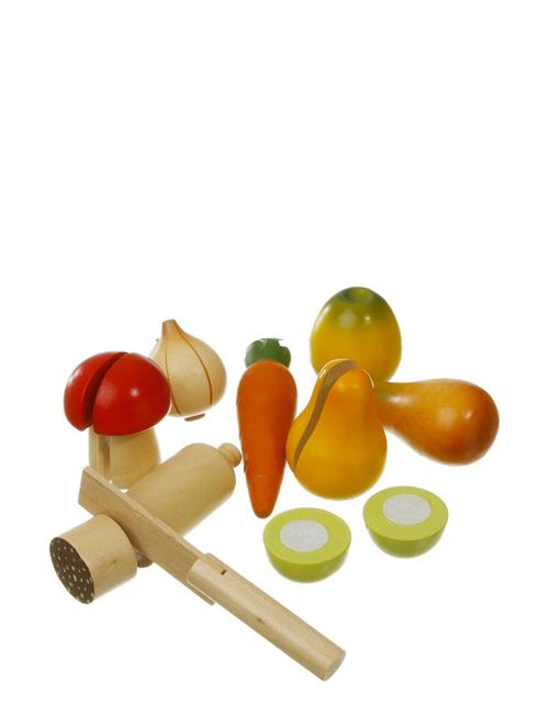 Se Magni Toys Wooden Fruit And Vegetables With Velcro Magni Toys Patterned ved Booztlet