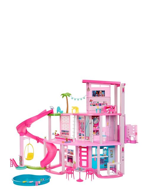 Dreamhouse, 75+ Pieces, Pool Party Doll House With 3 Story Slide Barbie Patterned