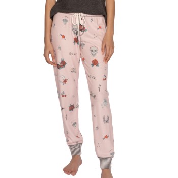 PJ Salvage Livin On The Edge Pants Rosa Mønster  Medium Dame