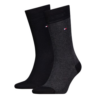 Tommy Hilfiger Legwear Tommy Hilfiger Strømper 2P Men Birdeye Sock Sort Str 39/42 Herre