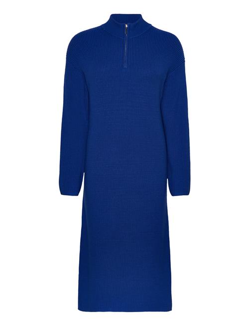 Selected Femme Slfkamma Half Zip Ls Knit Dress Camp Selected Femme Blue