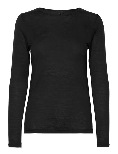 Se Panos Emporio Wool/Tencel Tee Long Sleeve Panos Emporio Black ved Booztlet