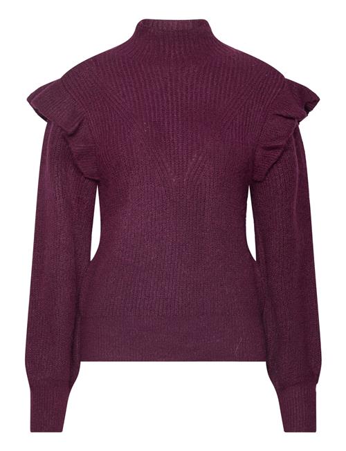 Se Vila Vibooba Frill Pullover /B Vila Burgundy ved Booztlet