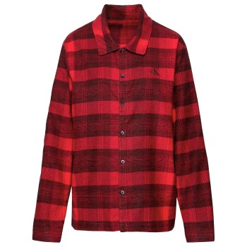 Se Calvin Klein Long Sleeve Buttom Down Flannel Sort/Rød bomuld X-Large Dame ved Timarco