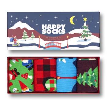 Happy socks Happy Sock Santas Workshop Socks Gift Set Strømper 4P Flerfarvet bomuld Str 36/40