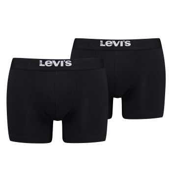 Levis 2P Men Solid Basic Boxer Brief Sort bomuld Large Herre