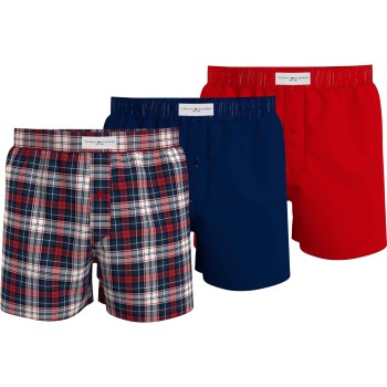 Tommy Hilfiger Woven Boxer Print Marine/Rød bomuld Small Herre