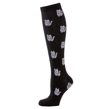 Trofé Trofe Printed Support Socks Strømper Sort Mønster Str 39/42 Dame