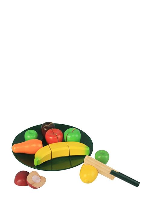 Fruit In Wood On The Plate, With Velcro Magni Toys Patterned