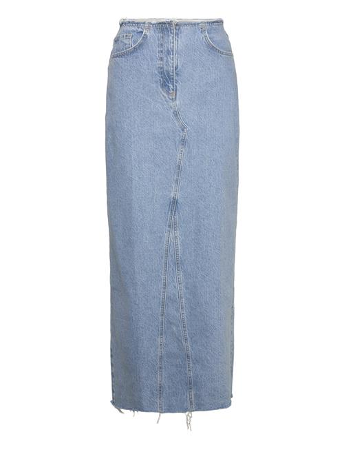 Mango Long Denim Skirt Mango Blue