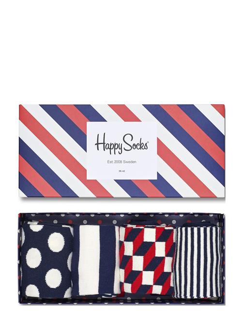 Happy Socks 4-Pack Classic Navy Socks Gift Set Happy Socks Patterned