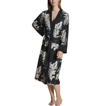 Se Calida Favourite Seduction Kimono Sort blomstret X-Small Dame ved Timarco