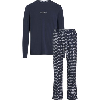 Se Calvin Klein Modern Structure Sleep Pant Set Marine mønster Large Dame ved Timarco