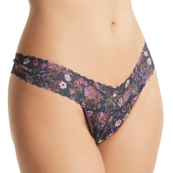 Hanky Panky Trusser Printed Low Rise Thong Sort blomstret nylon One Size Dame