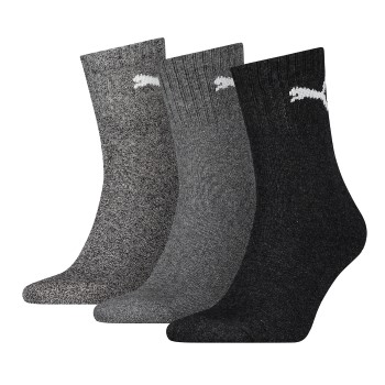 Puma Strømper 3P Short Crew Unisex Socks Grå/Sort Str 35/38