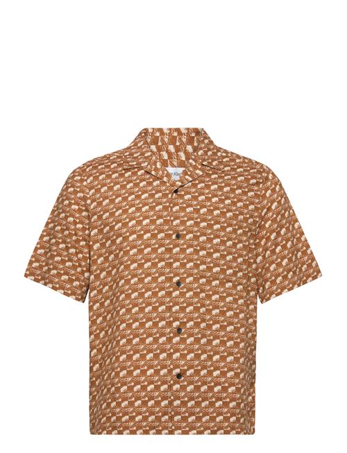 Calvin Klein Bowling Ss Shirt Aop Comf Calvin Klein Brown