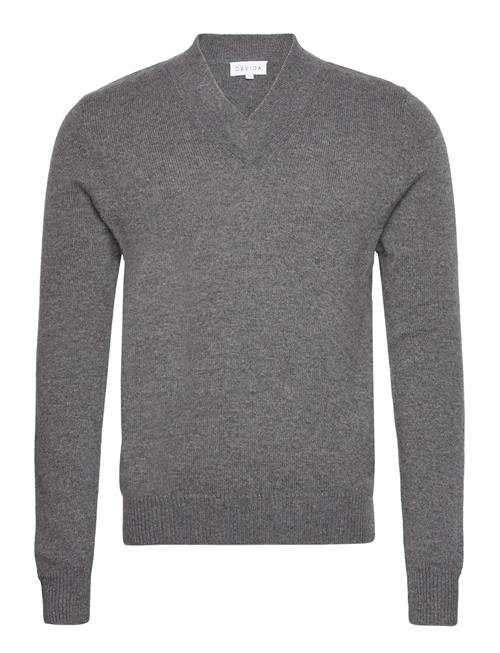 Davida Cashmere Man Chunky V-Neck Sweater Davida Cashmere Grey