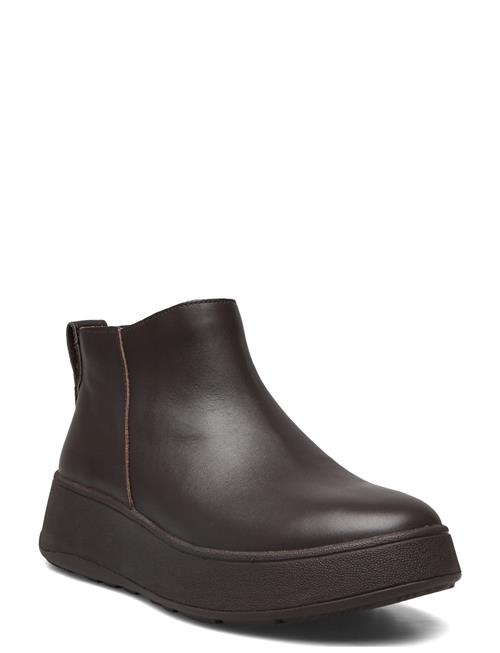 FitFlop F-Mode Leather Flatform Zip Ankle Boots FitFlop Brown