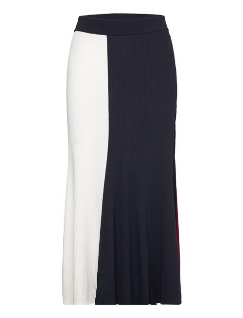 Tommy Hilfiger Rwb Colour Block Rib Maxi Skirt Tommy Hilfiger Patterned