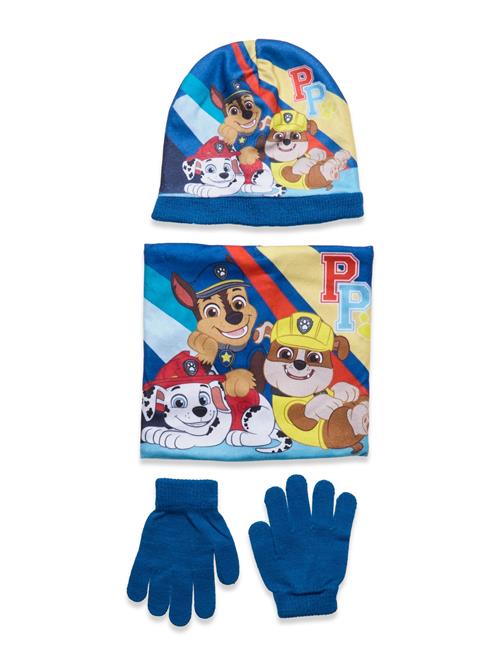 Se Paw Patrol Set 3 Pcs Bonnet+Collar+Gloves Paw Patrol Blue ved Booztlet