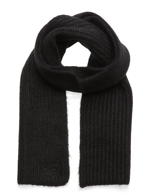 Se Superdry Rib Knit Scarf Superdry Black ved Booztlet