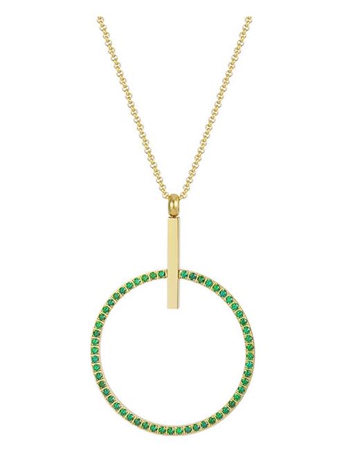 Bud to rose Z Crystal Necklace Green/Gold Bud To Rose Gold