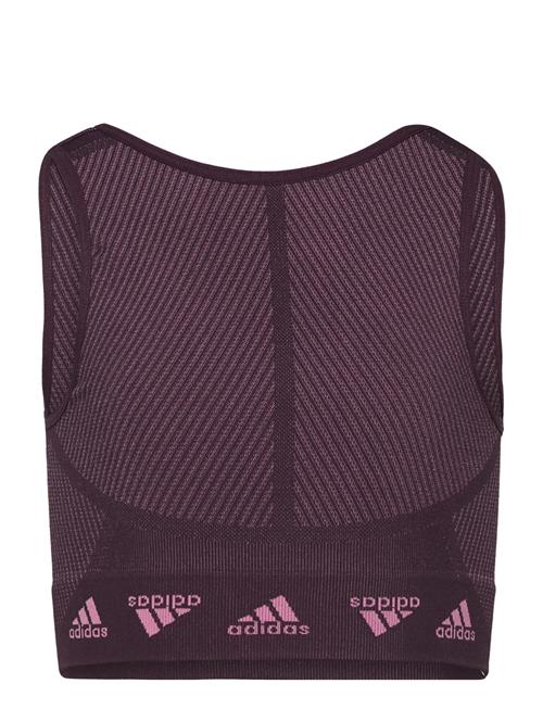 Se adidas Sportswear Adidas Aeroknit Training Seamless Cropped Tank Top Adidas Sportswear Purple ved Booztlet