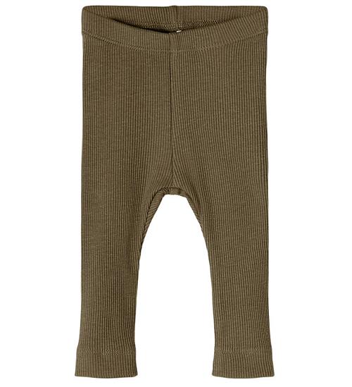 Se Name It Leggings - Noos - Rib - NbnKab - Dusty Olive ved KidsWorld