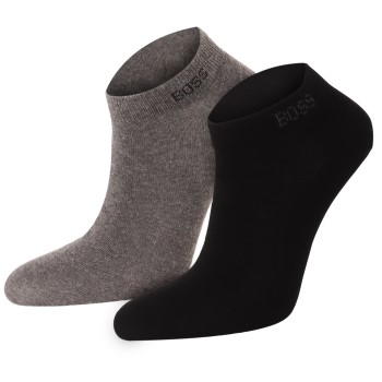 BOSS Strømper 2P Color Combed Cotton Socks Grå/Sort Str 39/42 Herre