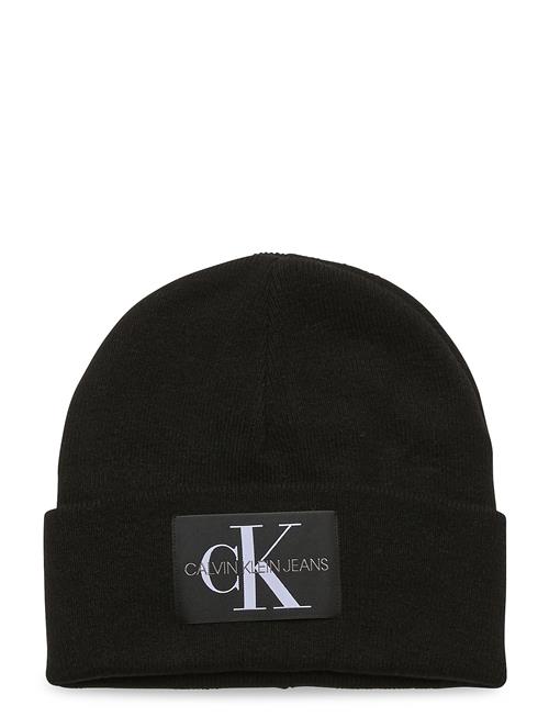 Calvin Klein Monologo Patch Non-Rib Beanie Calvin Klein Black