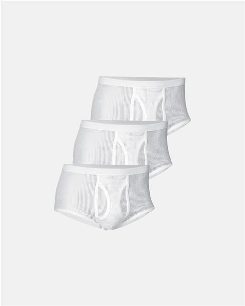 Briefs med gylp "mesh" | 3-pak | 100 bomuld | Hvid