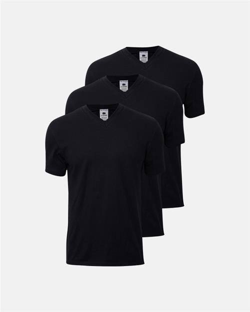 T-shirt "v-neck" | 3-pak | 100 økologisk bomuld | Sort