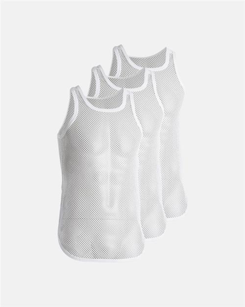 Tanktop "mesh" 3-pak | 100 økologisk bomuld | Hvid