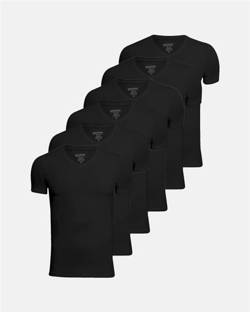 Undertrøje "v-neck" 6-pak | Bambusviskose | Sort