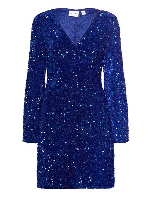 Vila Vibarina Wide Sleeve Glitter Dress Vila Blue