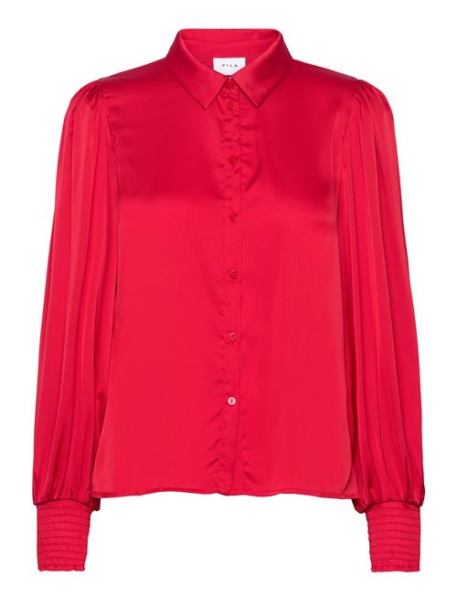 Se Vila Vikenzie L/S Shirt/6/Ln Vila Red ved Booztlet