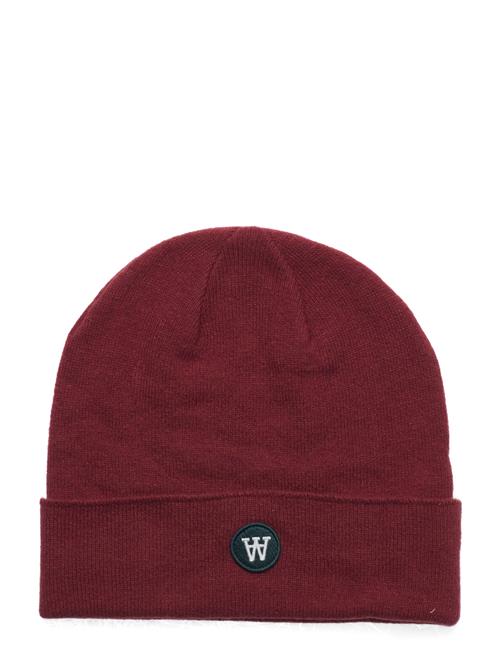 Double A by Wood Wood Vin Patch Beanie Double A By Wood Wood Burgundy