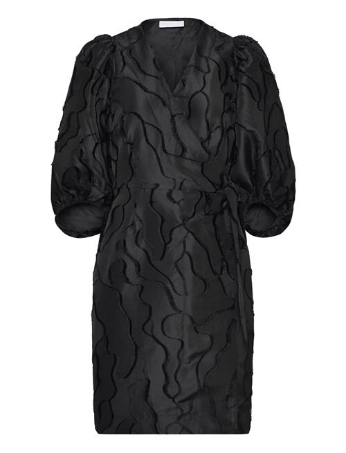 Coster Copenhagen Wrap Dress With Balloon Sleeves Coster Copenhagen Black