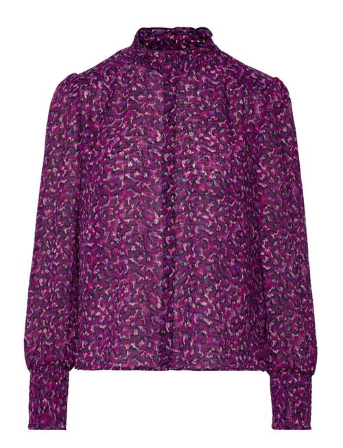 D6Moiré Printed Blouse Dante6 Purple